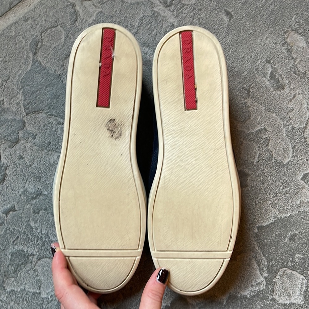 Navy Suede Prada Sneakers - Picture 3 of 3